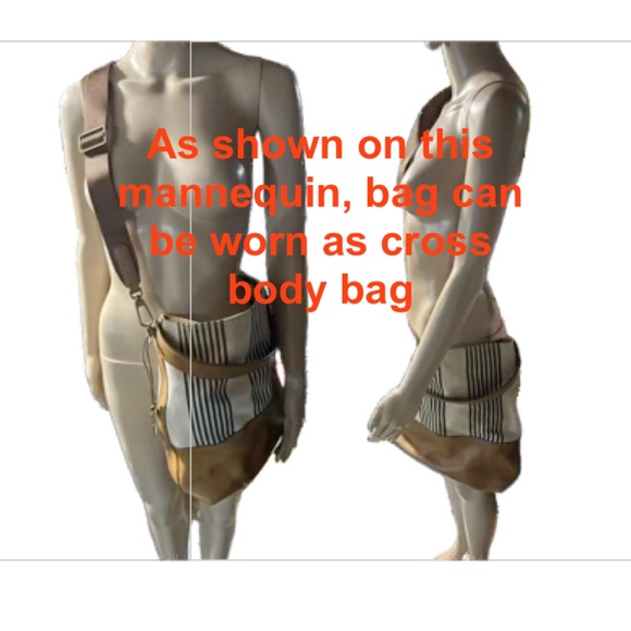 ππ» Fossil Maya Tote Shoulder Bag Leather and Canvas - Picture 14 of 14